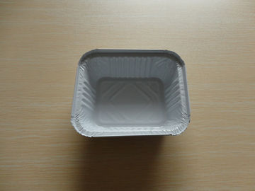 Contenitori del foglio di alluminio di rettangolo con il coperchio per stoccaggio 450ML rivestito bianco dell'alimento