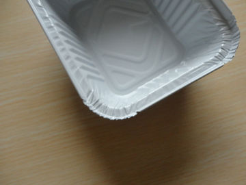 Contenitori del foglio di alluminio di rettangolo con il coperchio per stoccaggio 450ML rivestito bianco dell'alimento